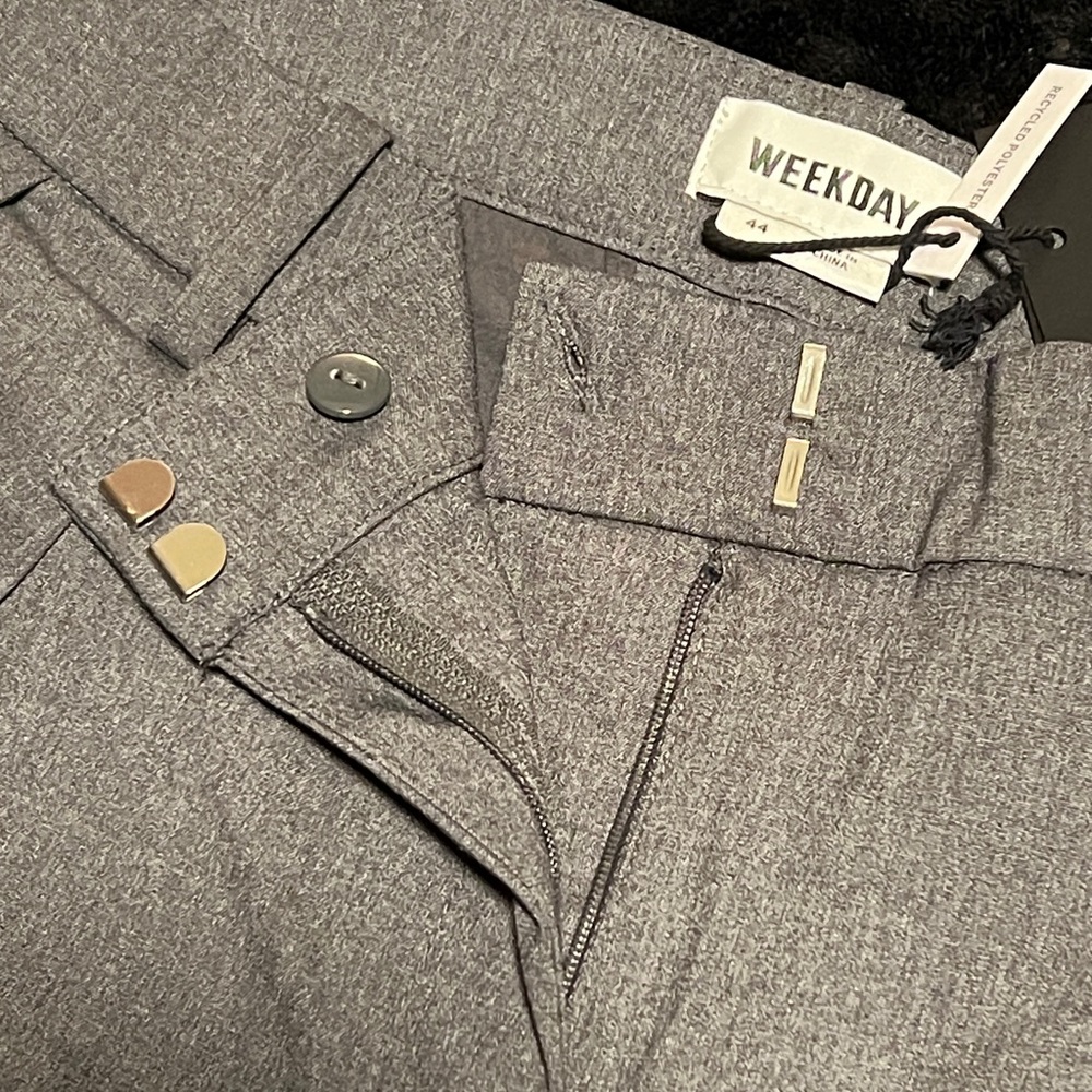 HOLDforEXJ NWT- WEEKDAY- HAZEL- EUR 44- SUIT PANTS in GRAY MELANGE - Picture 6 of 11